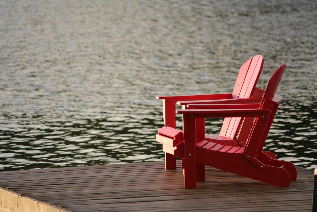 Chairs on the lake in Austin